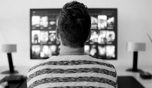 Person watching TV