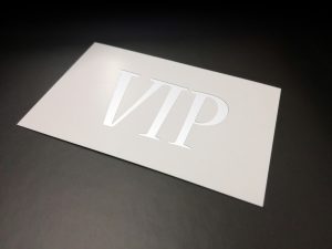 Card saying VIP, symbolizing a concierge advertising agency